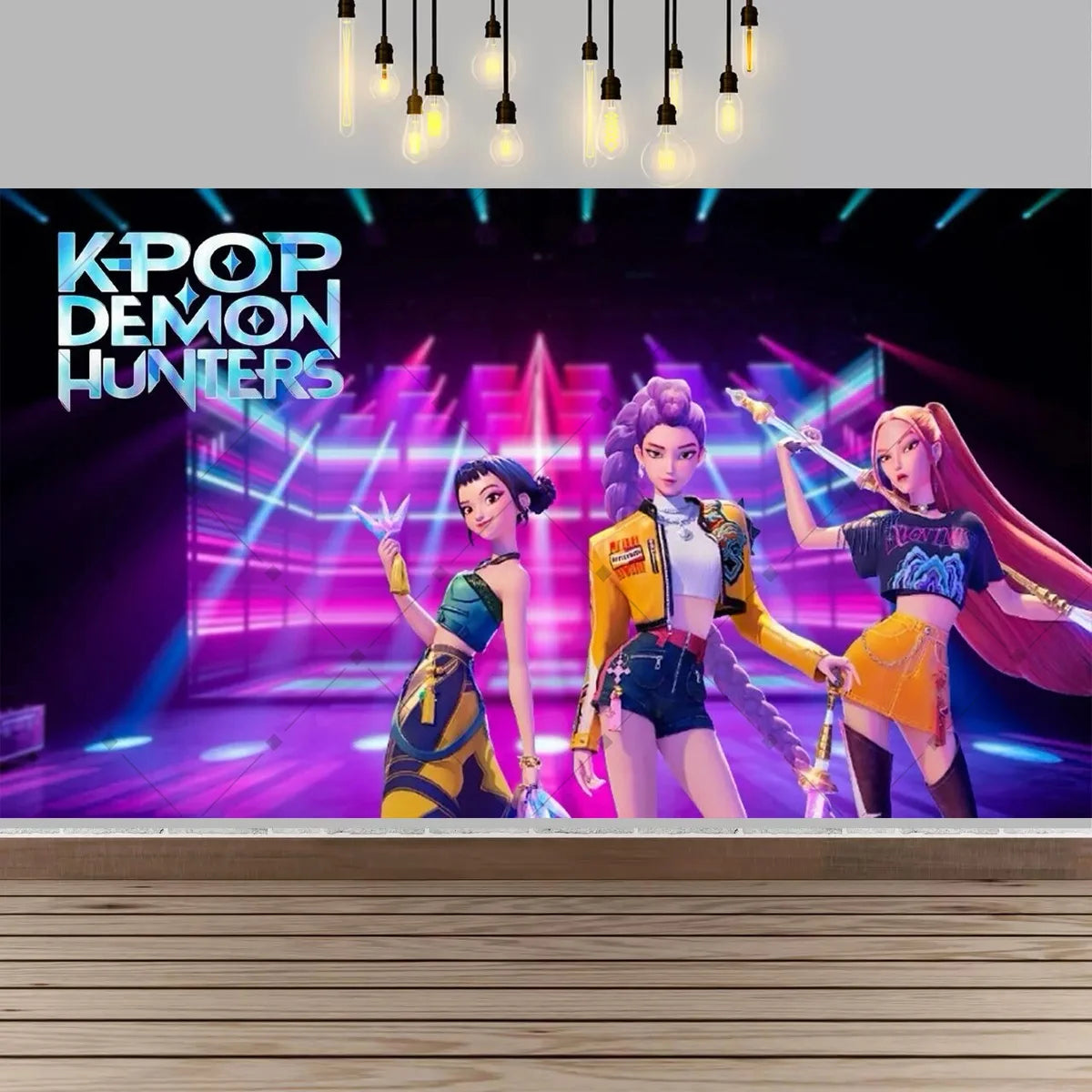 Kpop Theme Girl's Birthday Party Decoration Backdrop Pink Demons Birthday Party Supplies Decor Banner Baby Baptism Gift