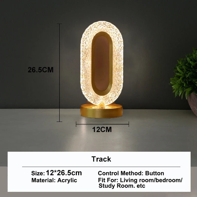 3D Crystal Touch Control LED Night Light for Kids Bedroom - USB Rechargeable Color Changing Square Star Moon Shapes Lamp