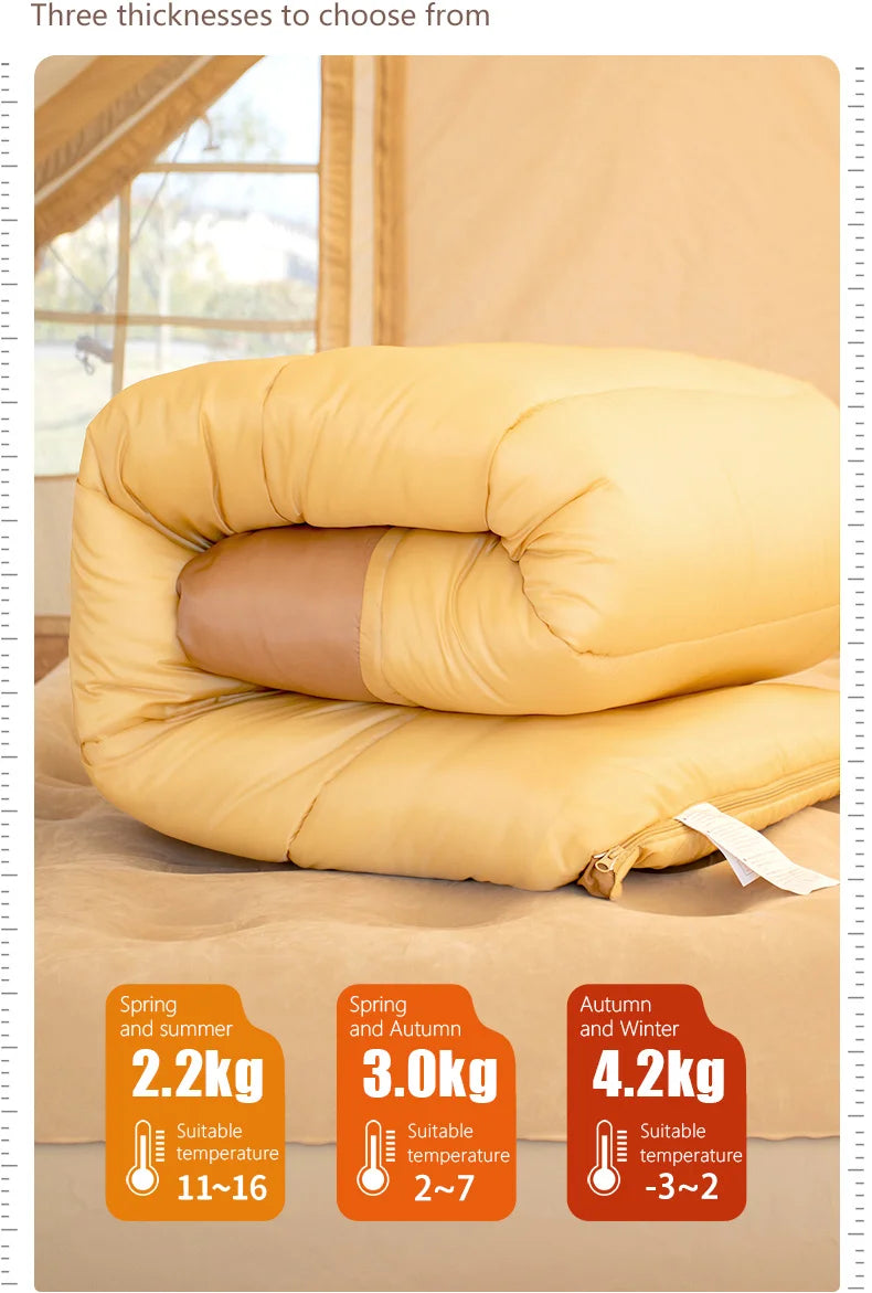 2 Person Camping Sleeping Bag Four Seasons Portable Winter Sleeping Bag for Outdoor Camp Travel Hiking