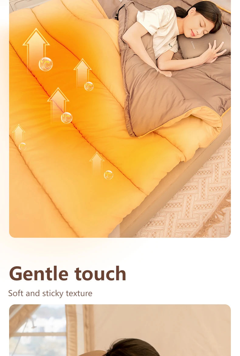 2 Person Camping Sleeping Bag Four Seasons Portable Winter Sleeping Bag for Outdoor Camp Travel Hiking