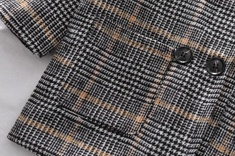 New Spring Autumn Boys Coats Long Style Grid Design Handsome Trench Coat For Kids 2-6 Years Old British Style Jacket