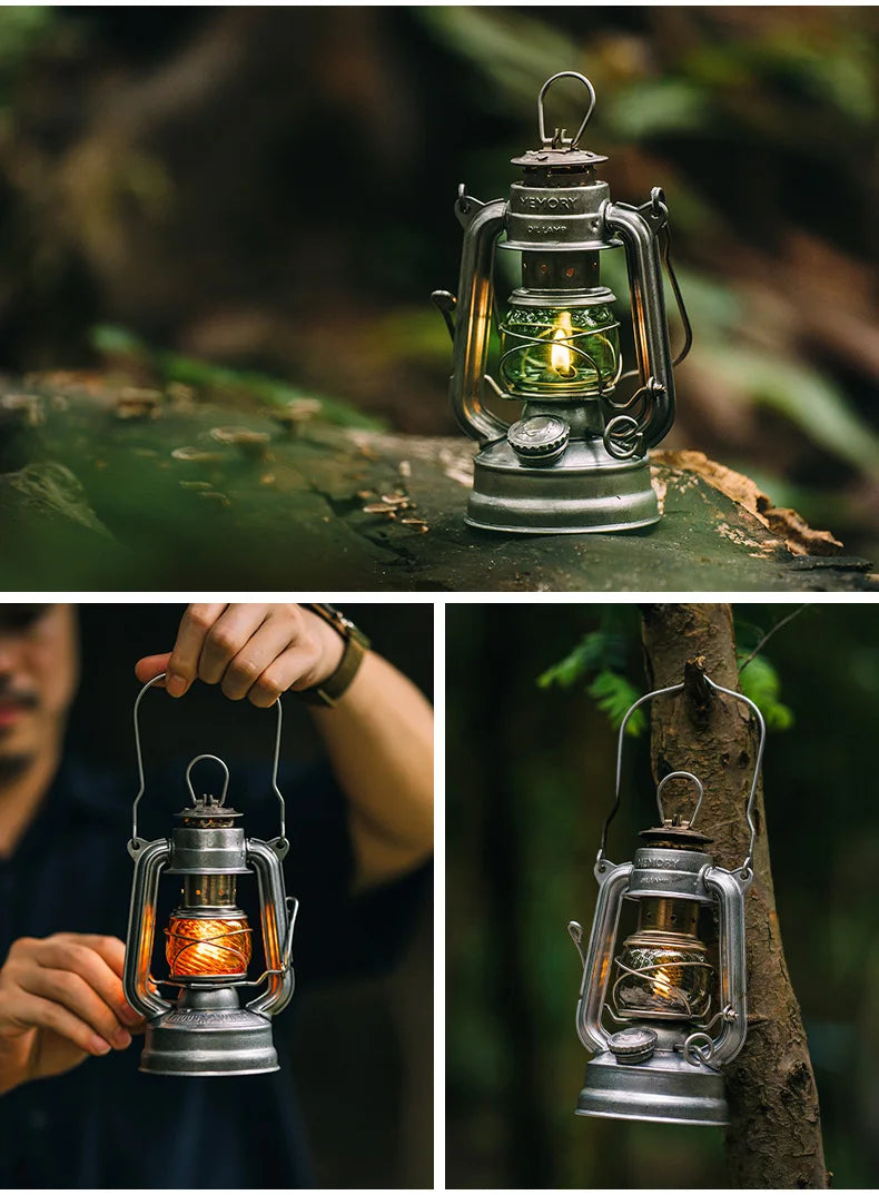 Oil Lamp Outdoor Portable Mini Camping Lantern Emotion Retro Lights for Hike Picnic Backpack Camping Supplies