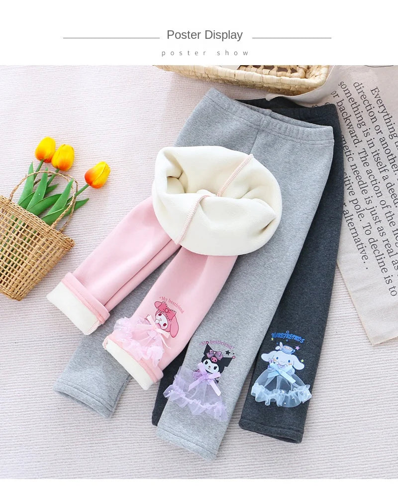 Spring Girls Leggings Cotton Trousers Kids Pants Girls Pants Skinny Print Cartoon Pattern Children Leggings Trousers