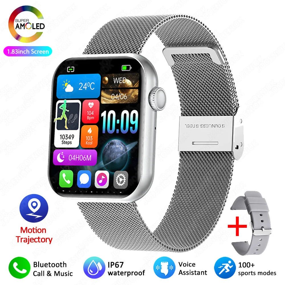 New Smart Watch Full Touch Screen Bluetooth Call AI Voice Heart Rate Waterproof Watches Sports Bracelet Smartwatch Women