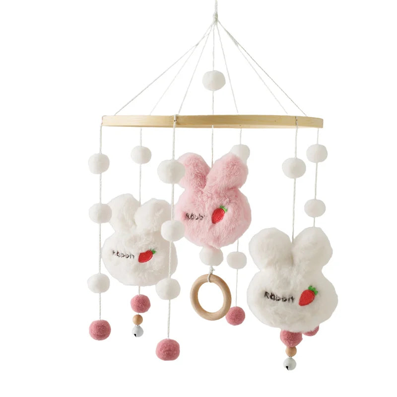 Hot Air Balloon Wooden Baby Crib Mobile – Musical Bed Bell & Rattles for Newborns 0–12M - I YAN