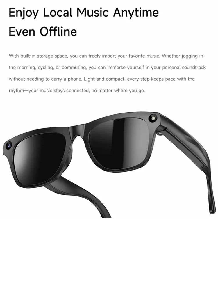 For Xiaomi AI Smart Glasses Photochromic Glasses 4K HD Camera Chat GPT Bluetooth Call Video Music Touch Translate Sunglasses