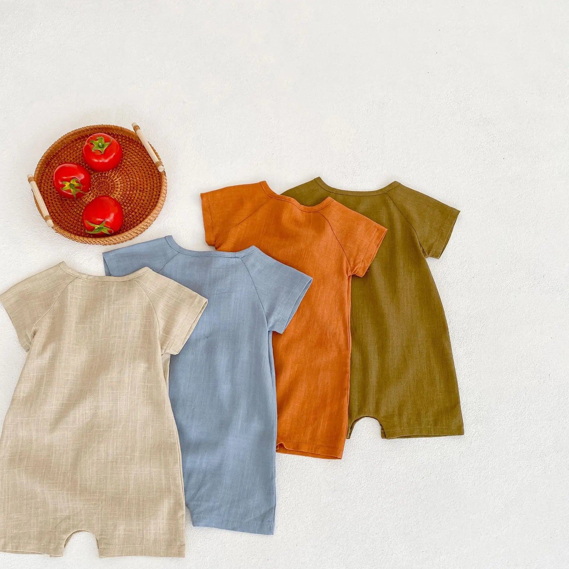 Baby Linen Cotton Romper – Summer Bodysuit for Newborns & Toddlers (0–24 Months) - I YAN