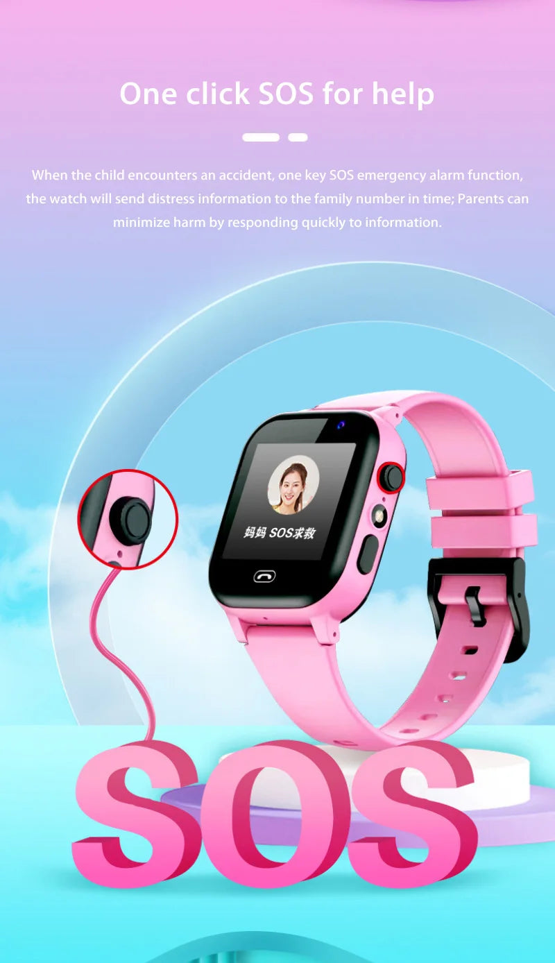 Kids Smart Watch 5G Multifunctional Waterproof IP57 SOS GPS Camera Call Sim Card Child Gifts Sport Watches Tracker 2026