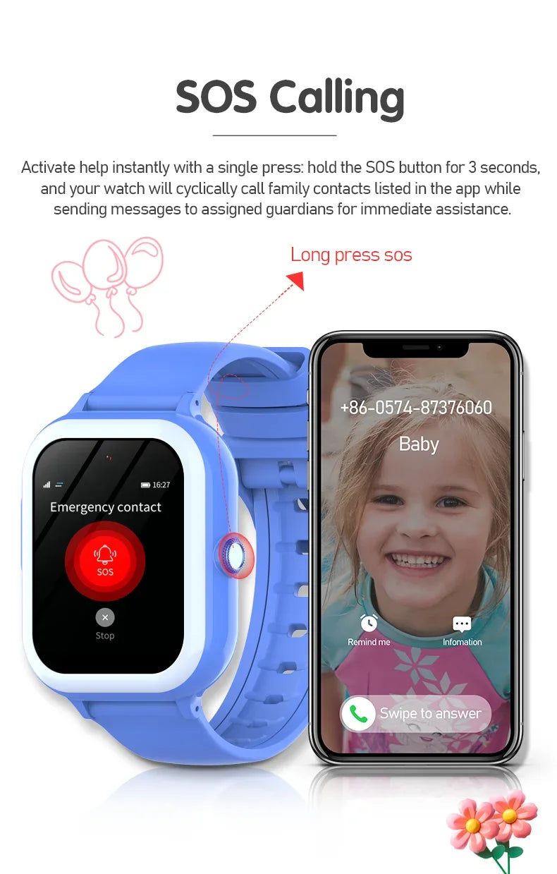 Wonlex KT31 Smart Watch for Children 4G SOS WIFI GPS Tracker AMOLED HD screen Video Call 900mAh Battery Kids SmartWatch Whatsapp