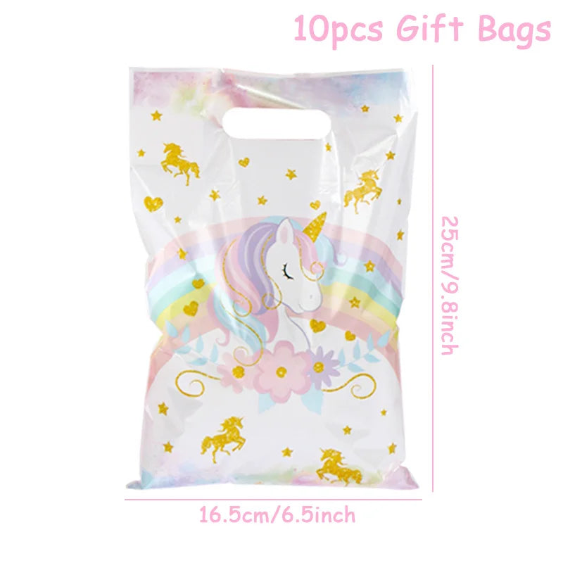 Unicorn Party Disposable Tableware Plates Napkin Rainbow Unicorn Birthday Party Decor Kids Birthday Party Supplies Baby Shower