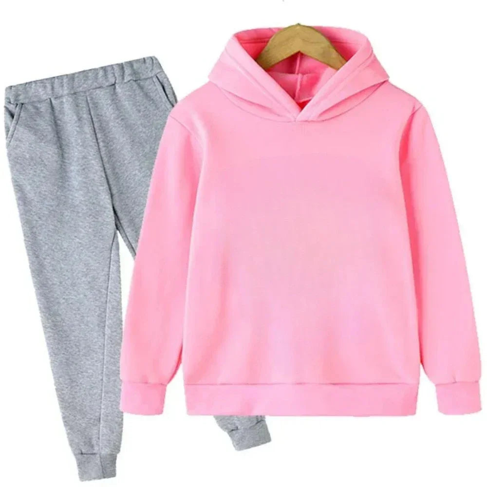 Children Hoodie Tracksuit Autumn Winter New York USA Letter Graphic Sweatshirt Pant Suit Baby Boy Girl Kid Sport Two Pieces Set