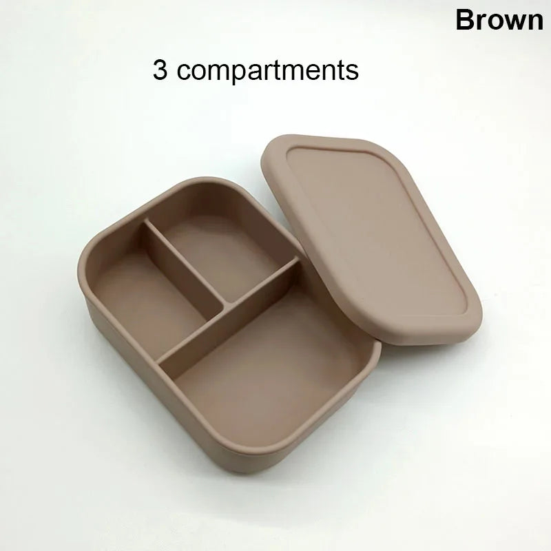 Silicone Lunch Box with 3 Compartments – Leakproof BPA Free Bento Box - I YAN