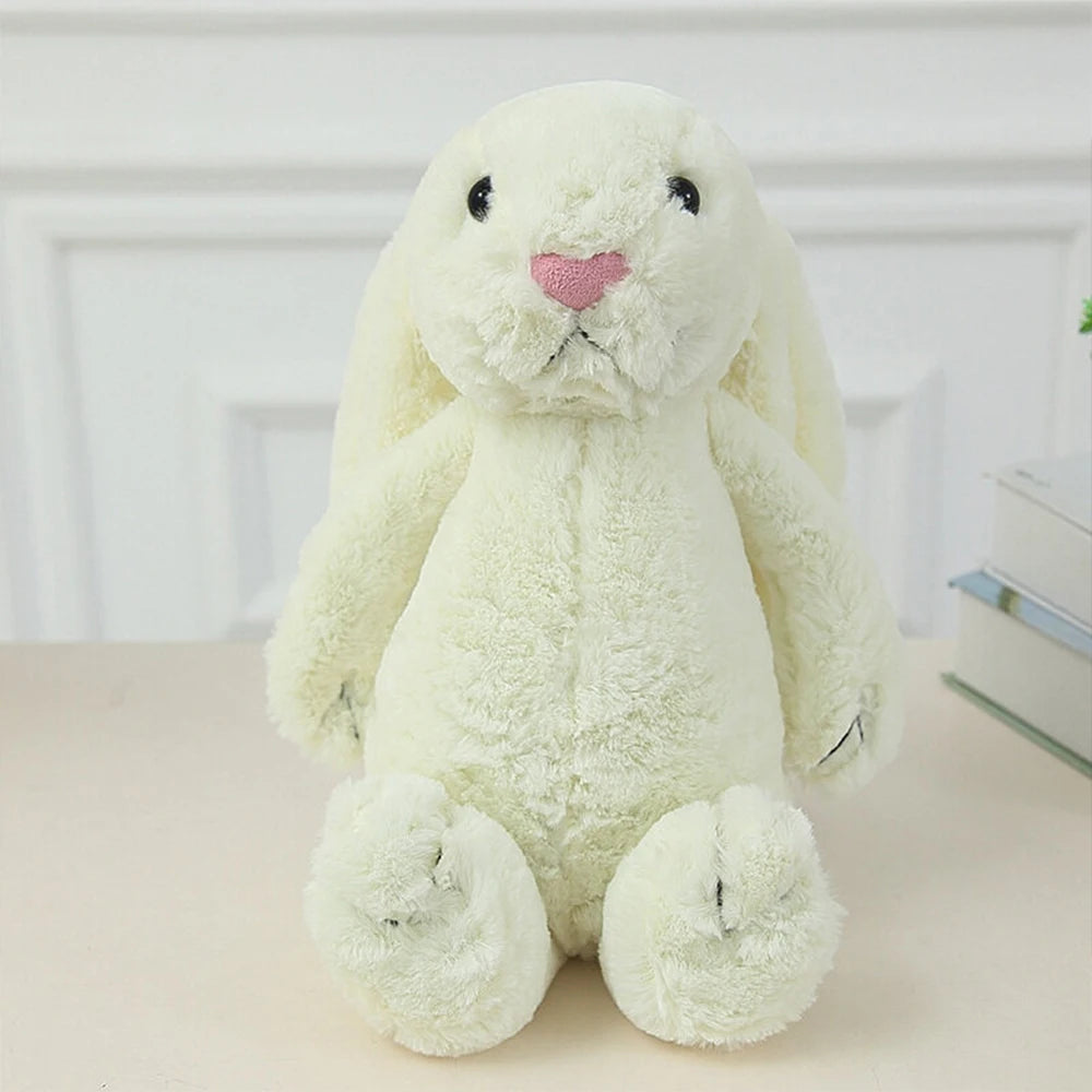 Personalized I YAN Shy Bunny plush toy, 40cm rabbit doll with custom embroidered name, soft plush, perfect gift for children.