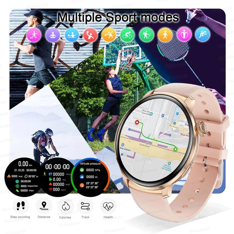 2026New Lady women Fashion Smart Watch Bluetooth Call Blood oxygen Health GPS Sport Outdoor Smartwatch for Women AMOLED Screen