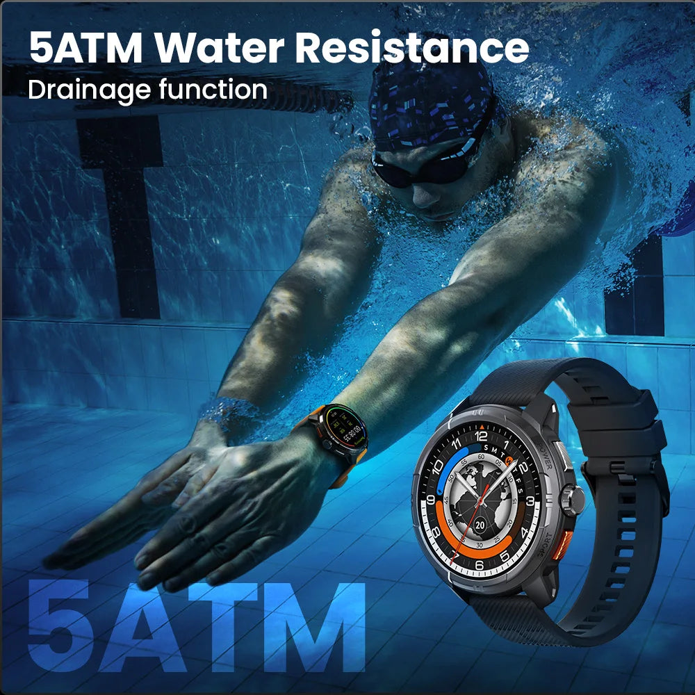 HAYLOU Solar Ultra GPS Smartwatch 1.6” AMOLED Display 5ATM Waterproof Built-in GPS Bluetooth Phone Calls Sports Smart Watch