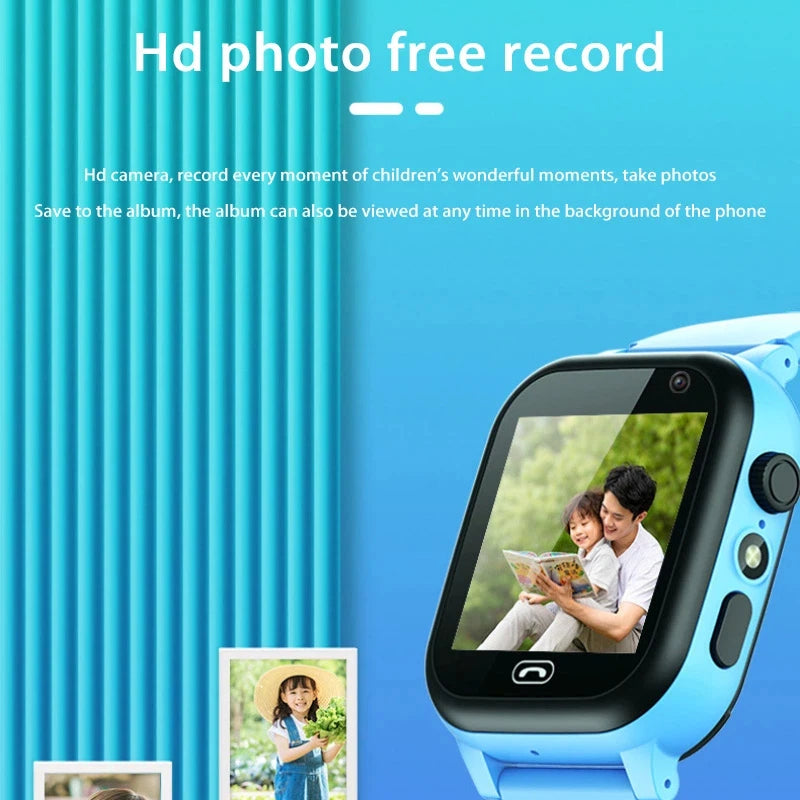 Lenovo Kids Smart Watch by I YAN with GPS, camera, SOS, waterproof design, digital display, and SIM card for children's safety.