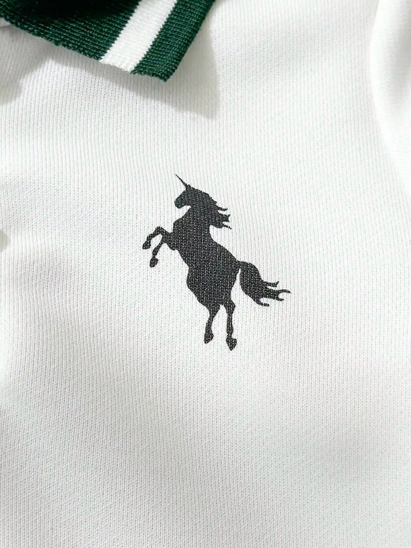 Autumn And Winter Baby Boy Casual And Versatile Top Autumn Little Boy White Lapel Printed Long-Sleeved Shirt