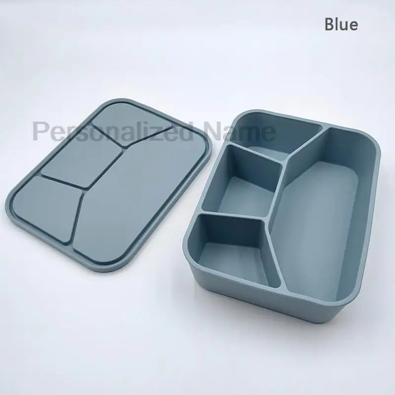 Silicone Bento Lunch Box | 4-Compartment Leakproof Food Container for Kids & Adults - I YAN