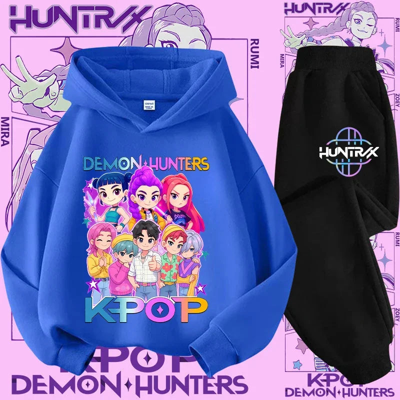 K-Pop Devil Hunter Kids Tracksuit Set – Soft Breathable Hoodie & Pants Girls & Boys Ages 4-13 - I YAN