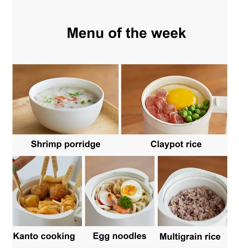 800ml Mini Electric Lunch Box Multi-functional Ceramic Non-stick Fast Rice Cooker Portable Automatic Keep Warm Rice Cooker 220V