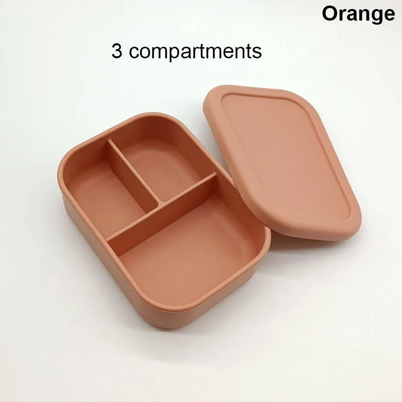 Silicone Lunch Box with 3 Compartments – Leakproof BPA Free Bento Box - I YAN