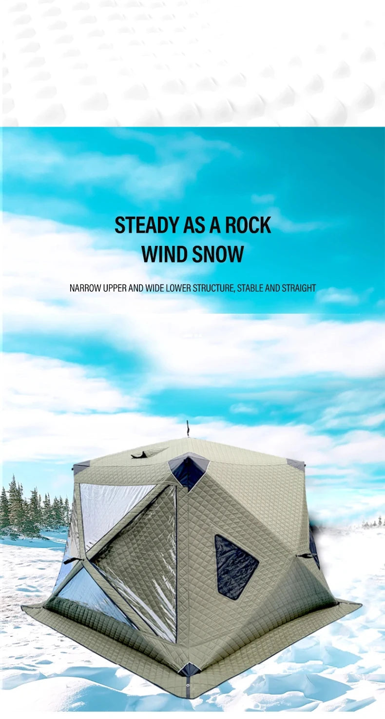 Outdoor Winter Fishing Ice Fishing Tent Camping Gear Warmth-Enhanced Windproof for Cold Weather Fishing Adventures