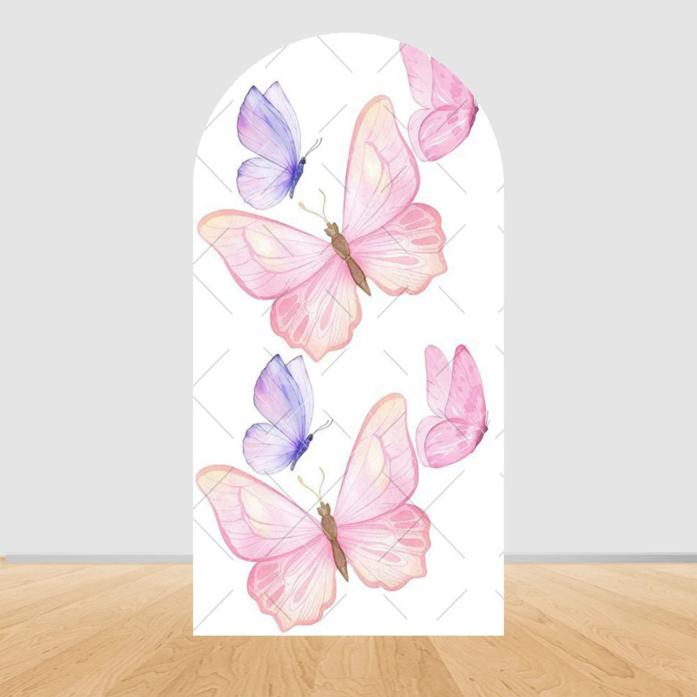 Fairy Arch Photography Backdrop Cover Girls Birthday Baby Shower Floral Butterfly Arched Background Party Decor Photo Studio