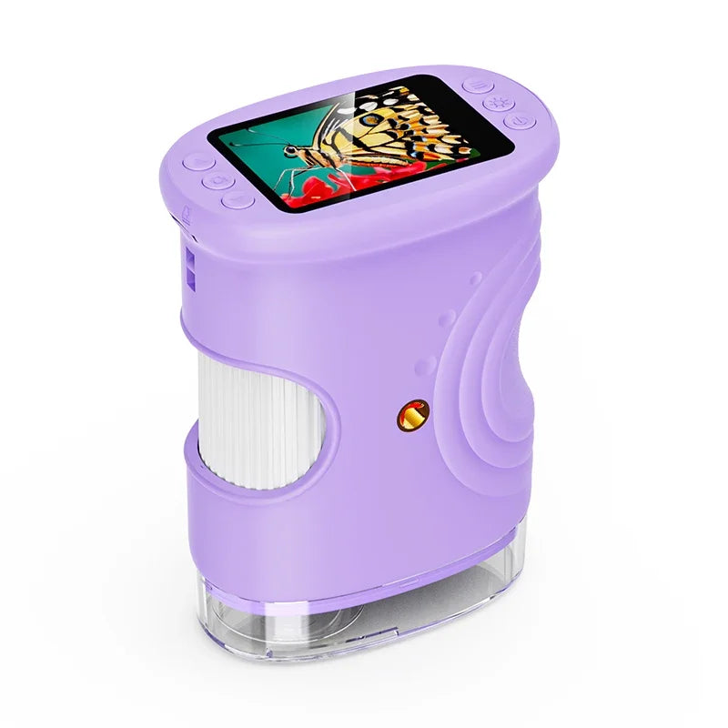 1000X Handheld Microscope for Kids 2.0" Screen Rechargeable Mini Pocket Digital Microscopes Portable Edu Gift Children Students - I YAN