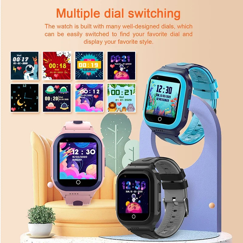 Wonlex KT24S 4G Kids Smart Watch GPS WiFi LBS Tracker – Video Camera Voice Chat GEO Fence for Children - I YAN