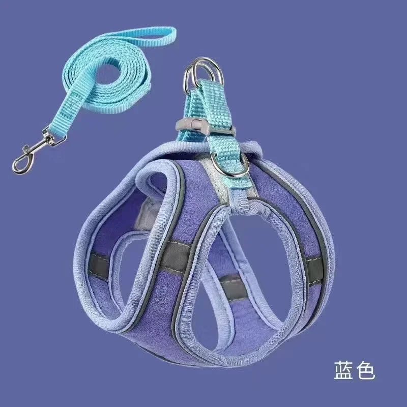 Cute Reflective Cat and Dog Harness with Safety Buckle - Anti-Pull Escape-Proof Vest Leash for Pets