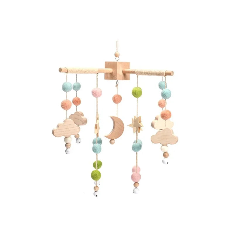 Cartoon Bee Baby Crib Mobile – Wooden Bed Bell Rattle Toy for Newborns 0-12M - I YAN
