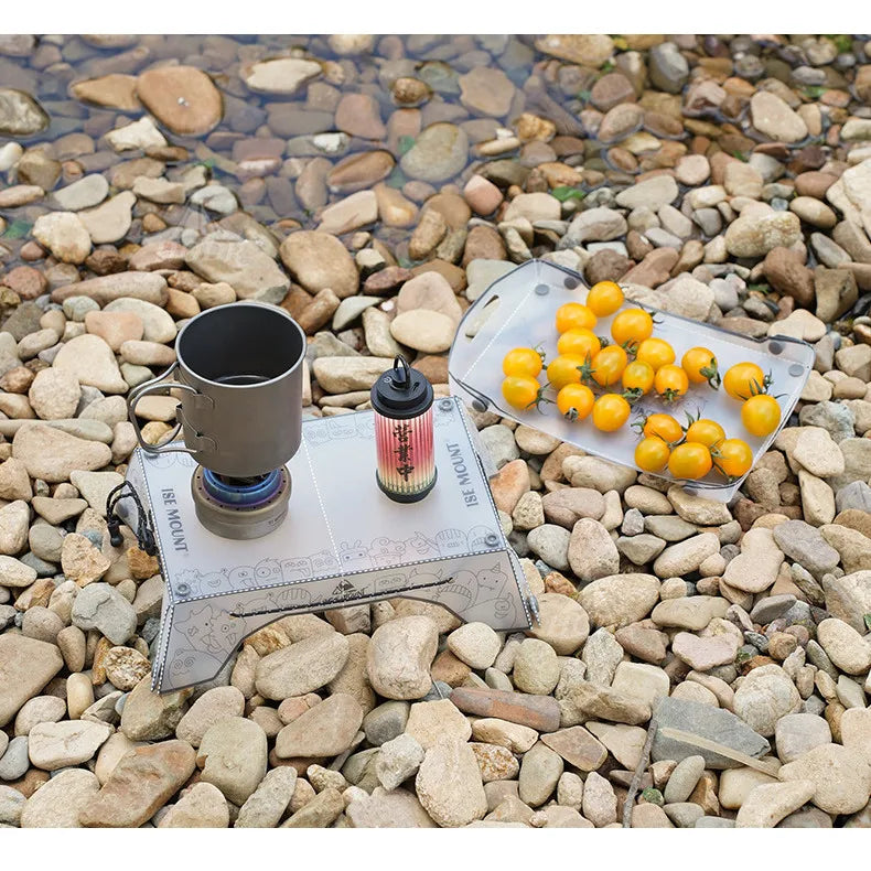 Folding mini Table Small Ultralight Folding PP Camp Table & Tray 97 g | Food-Grade Portable for Camping, Hiking Equipment