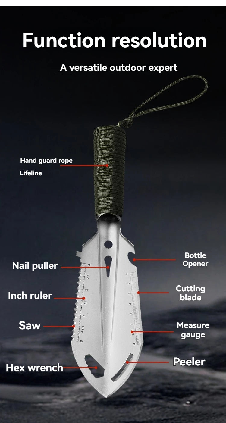 NEW Camping Portable Engineer Shovel, Field Survival Tools, Outdoor Stainless Steel Multi-functional Small Tactical Hand Shovel