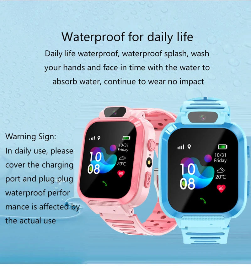 Kids Smart Watch SOS GPS Location Phone Call Sim Card Child Smart Watch Camera Waterproof Upgrade Watch For Kids Gift