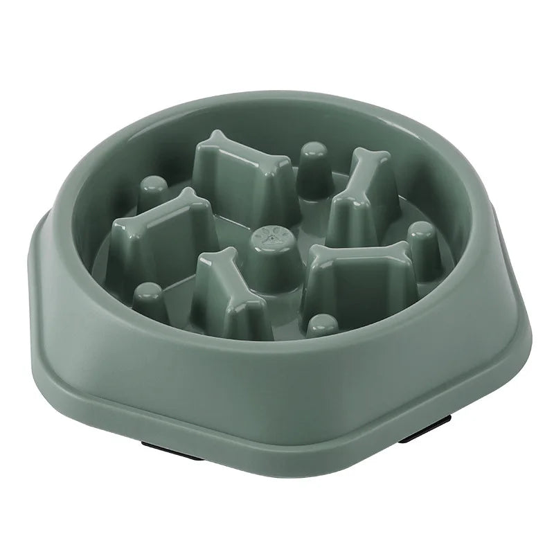 I YAN pet slow food bowl for cats and dogs, round, non-slip, thickened design, colorful, helps prevent choking and promotes healthy eating.