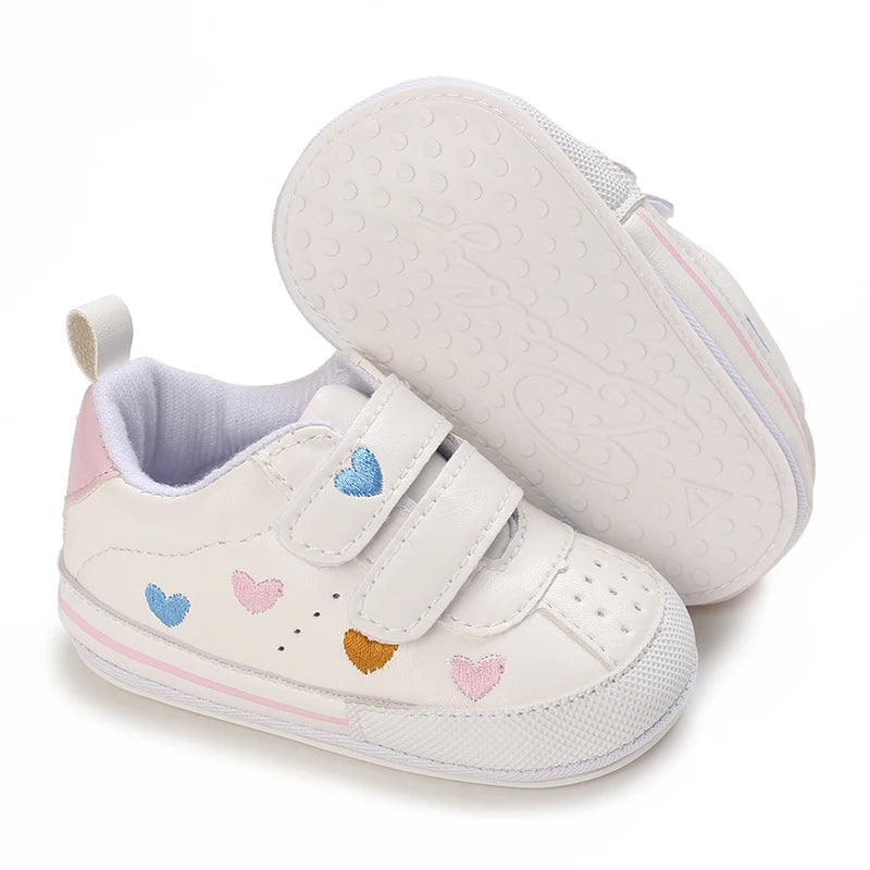 Cute soft sole infant baby girl crib shoes by I YAN, toddler prewalker sneakers perfect for first steps, ages 0-18 months.