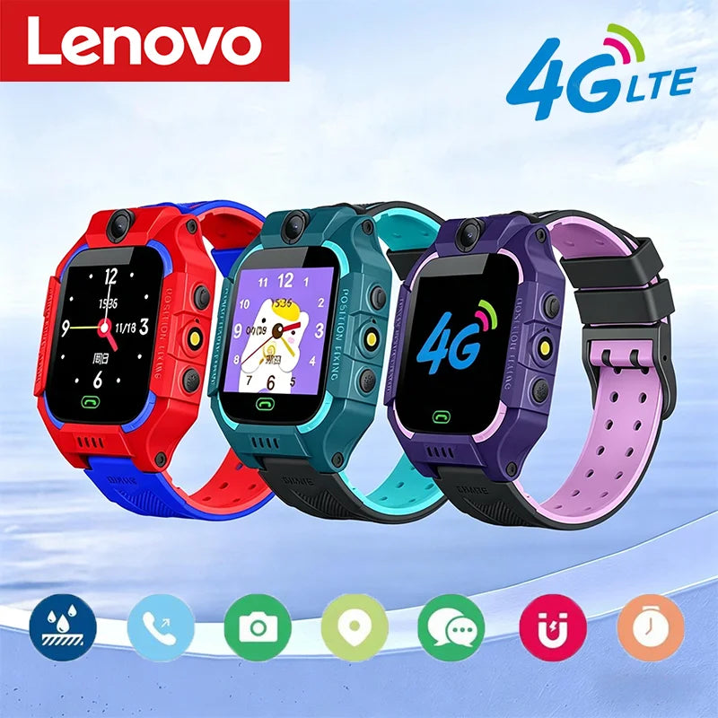 Lenovo 4G Kids Smart Watch Mini Phone – 3-in-1 Call SOS Camera Cartoon Watch for Boys & Girls Gift 2026 - I YAN