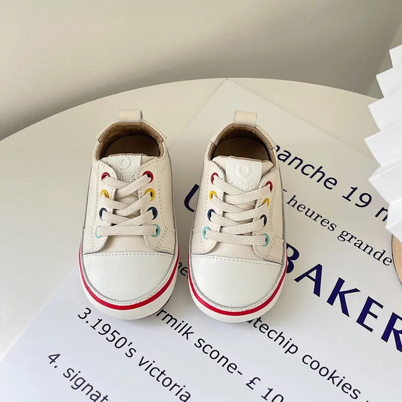 Spring/Autumn Baby Shoes Leather Toddler Boys Barefoot Shoe Soft Sole Girls Outdoor Tennis Fashion Little Kids Sneakers
