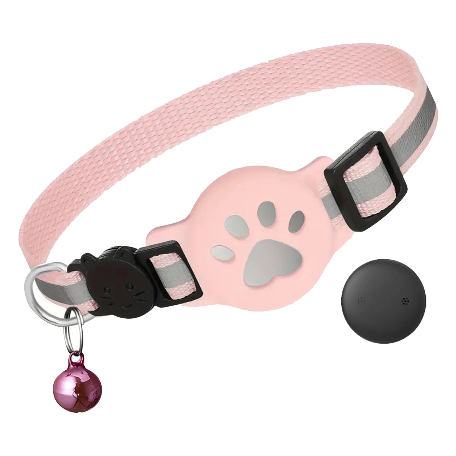 Cat Tracker Collar for iOS & Android Waterproof Electronic Pet Locator with Bell Pet Tracker for Pets Cat Anti-Lost Device