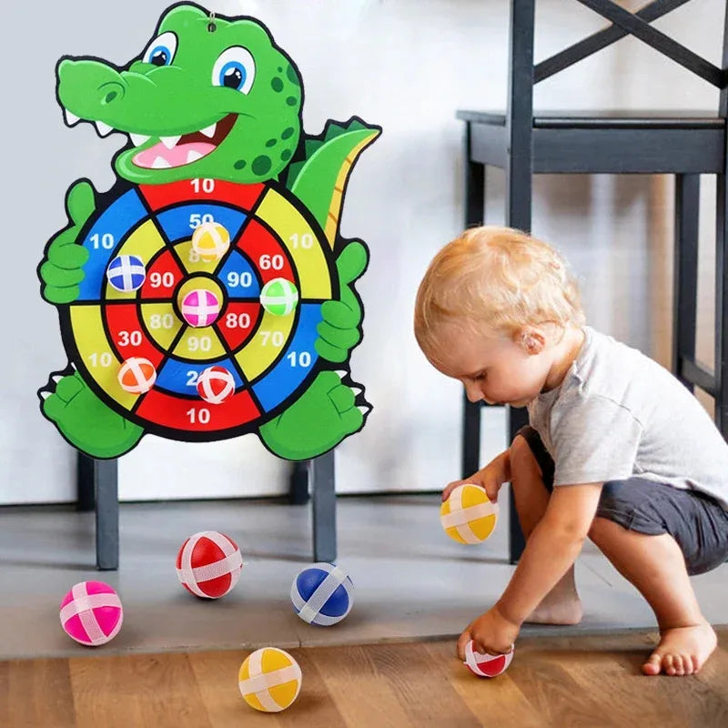 Kids Sticky Ball Dart Board – Indoor Montessori Game for Children 3-7 Years - I YAN