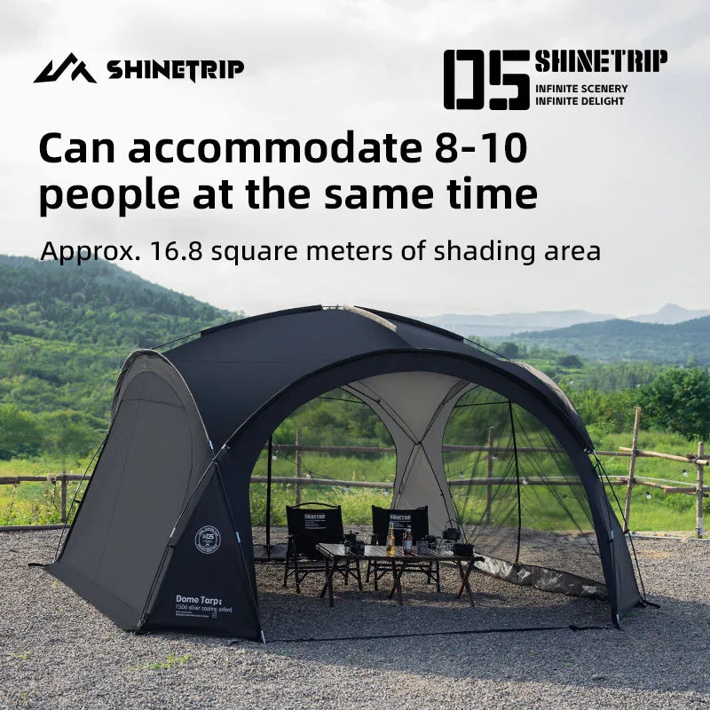 ShineTrip Outdoor Dome Tent Rainproof Sunproof Self Drive Waterproof Shade Coated Silver Canopy Camping Combination