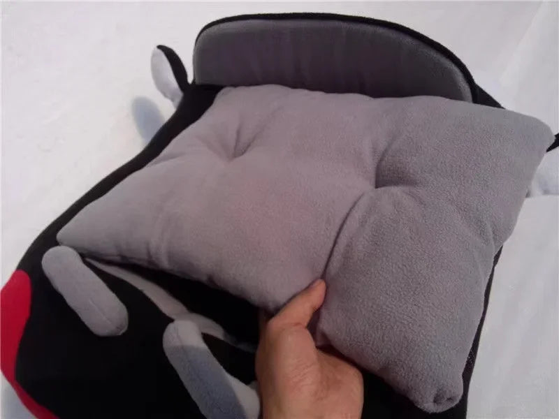 Soft plush car-shaped pet bed by I YAN, designed for dogs and cats, featuring a washable, cozy sofa style for pets.