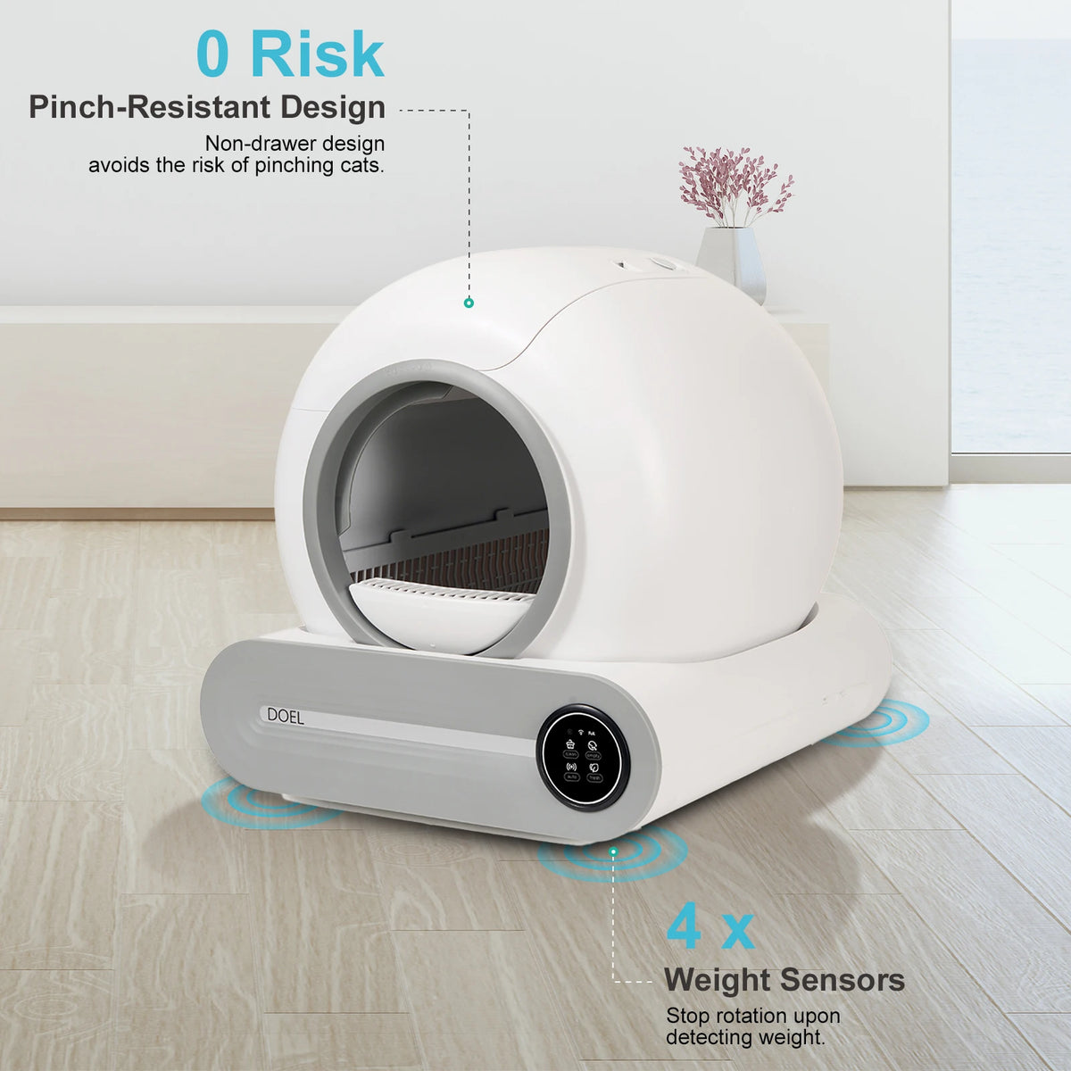 65L Large Capacity with Ion Odor Elimination & 2.4G WiFi APP Remote Control for Large Cats