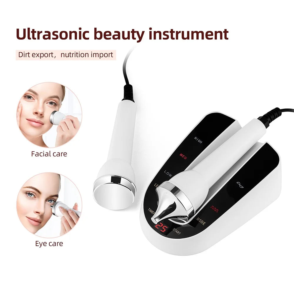 Ultrasound Skin Care Beauty Machine High Frequency Face Eye Massager Face Lifting Facial Clean SPA Ultrasonic Beauty Device
