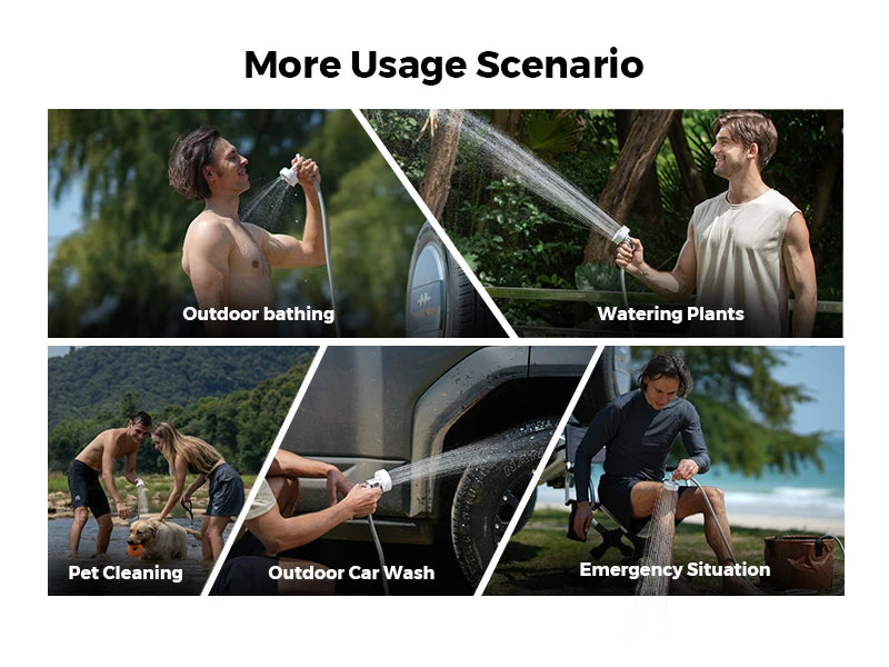 Outdoor Camping Shower Portable without Box Electric Shower Pump IPX7 Waterproof for Outdoor Shower, Car Wash, Dishwash
