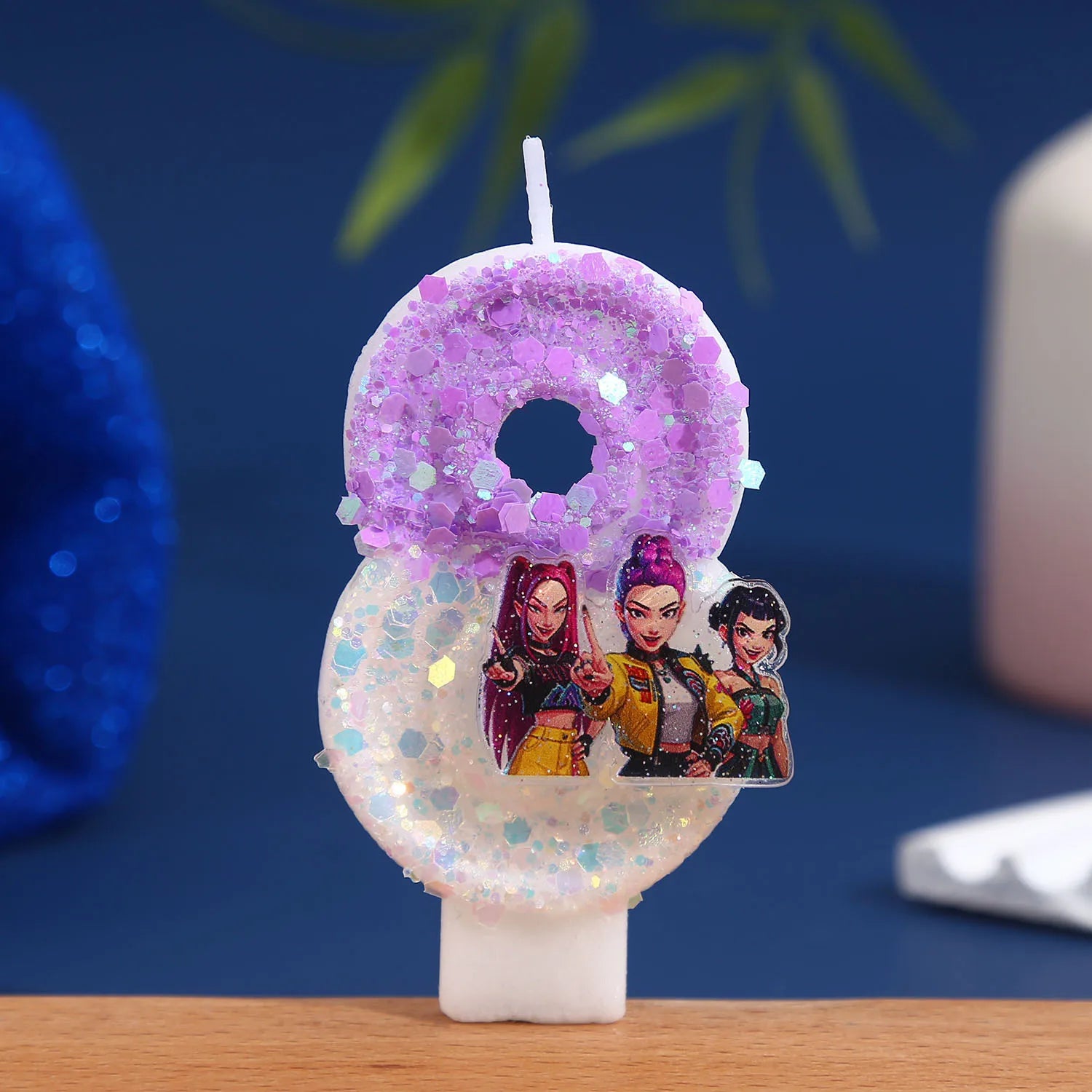 Witch Hunter Birthday Number Candle – Purple Glitter Cake Decoration (0-9) - I YAN