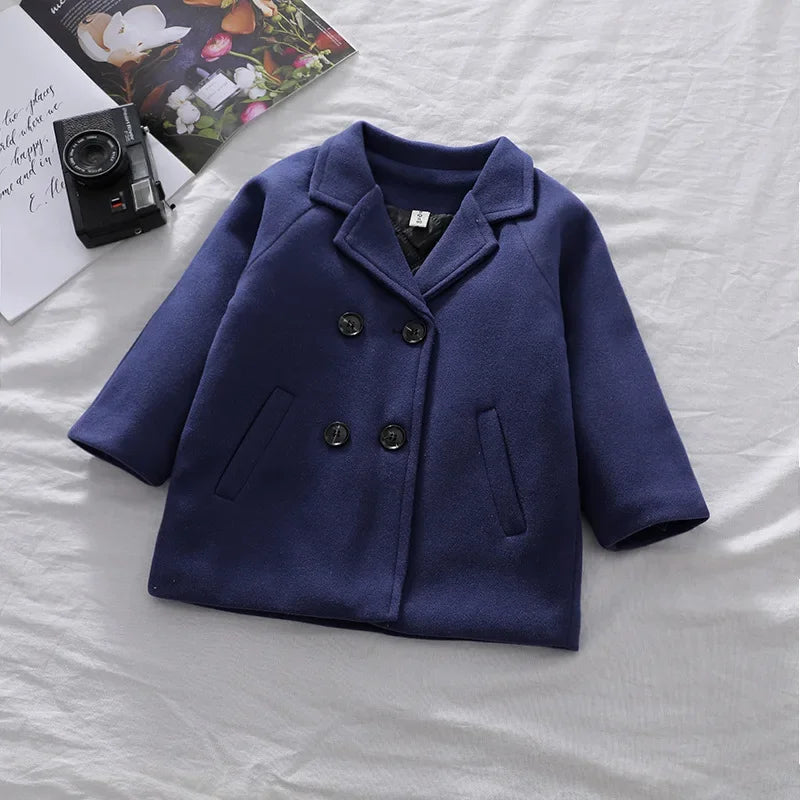 New Spring Autumn Boys Coats Long Style Grid Design Handsome Trench Coat For Kids 2-6 Years Old British Style Jacket