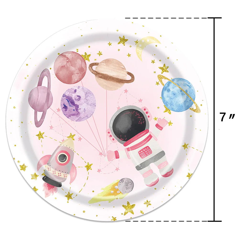 10/50pcs Outer Space Party Tableware Disposable Paper Plates  Space Themed Galaxy Party Kids Birthday Party Decoration Supplies