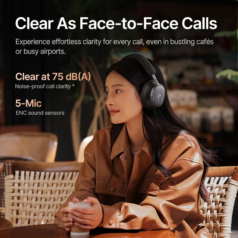 Baseus Inspire XH1 Sound by Bose ANC Wireless Headphone Bluetooth 6.1 48dB Adaptive Noise Cancellation Headset Hi-Res LDAC 100Hr