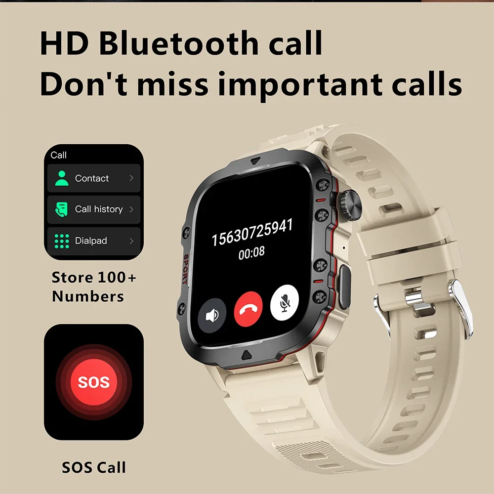 Original Military Men Smart Watches Wireless Call Fitness Clock IP68 Swim Waterproof Sport Smartwatch for Women IOS Android 2025